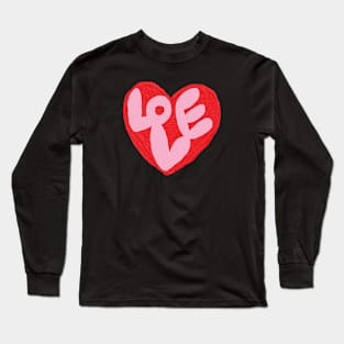 love, heart, oil painting Long Sleeve T-Shirt